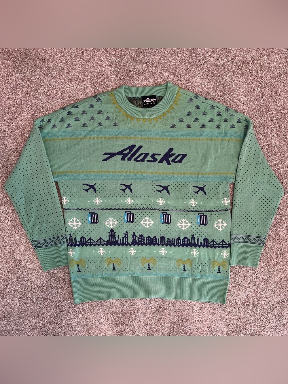 ALASKA AIRLINES 2021 Limited Edition Ugly Christmas Sweater